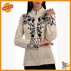 Women's Alpaca Zip Cardigan, 100% Baby Alpaca, Zipper Closure, Regular Fit